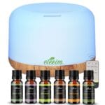 Голям дифузер, овлажнител за въздух, аромалампа етерим 500 и 6 етерични масла от Бергамот, Кедър, Лавандула, Портокал, Лимонена трева