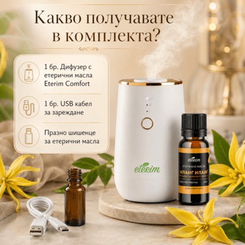 Безводен дифузер с батерия за етерични масла ЕТЕРИМ Comfort