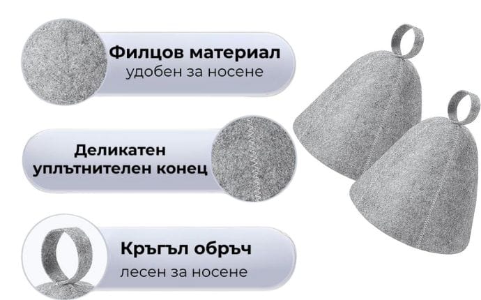 shapka-za-sauna-eterim-2025-1 Вълнена шапка за сауна ЕТЕРИМ с етерични масла