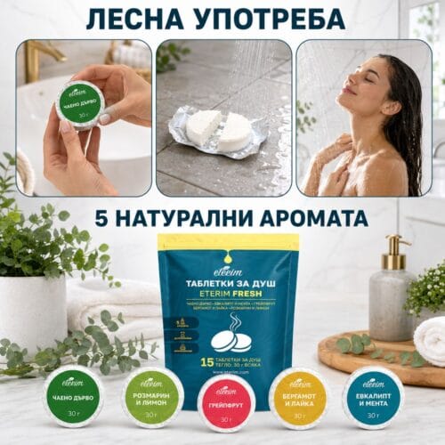 СПА таблетки за душ ЕТЕРИМ Fresh употреба
