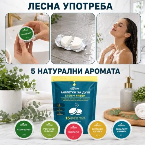 СПА таблетки за душ ЕТЕРИМ Fresh употреба