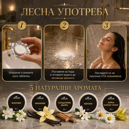 СПА таблетките за душ ЕТЕРИМ Luxe употреба
