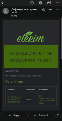 Имейл визуализация